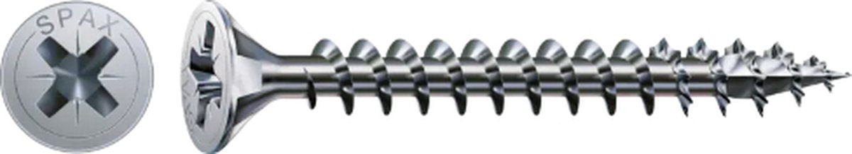 Spax Universalschraube, 5 x 40 mm, 360 Stück, Vollgewinde, Senkkopf, Kreuzschlitz Z, 4cut, gelb - 8000000288265