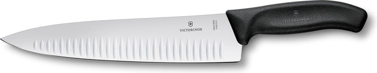 Victorinox Schweizer klassisches Kochmesser – 25 cm – Noppen – Fibrox – Schwarz