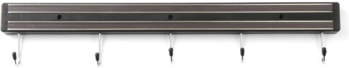 Hendi Messermagnet mit 5 Haken – 2 starke Magnetstreifen – 470 mm – einfache Montage