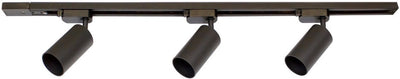 Integriertes 1-Meter-1-Phasen-Schienenset schwarz inklusive 3x GU10-Spots (exkl. Lichtquelle) mit Endkappe | 3 x gu10