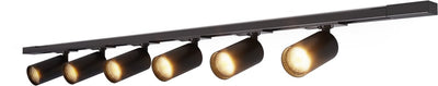 Calex-Schienenbeleuchtung – 2 Meter – GU10-Fassung – 6 Spots – Aufbauspot – mattschwarz – 1 Phase