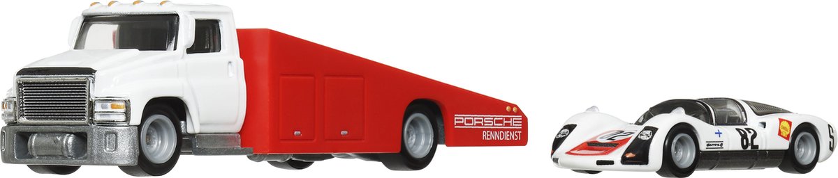 Hot Wheels HRV47 Handgepäckwagen 1966 Porsche 906 Carrera 6 Nr. 66 rot, weiß
