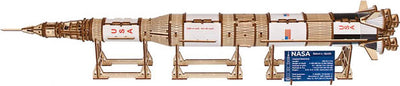 Ugears 3D-Modellbau – NASA Saturn V – mechanischer Bausatz aus Holz – Lernspielzeug