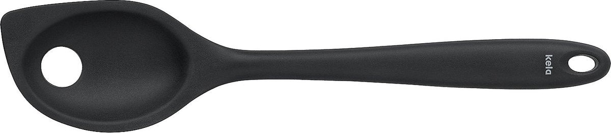 Kela Rührlöffel mit Loch, Silikon, schwarz - | tom