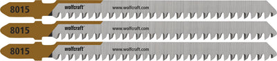 Wolfcraft – 3 Stichsägeblätter für Spanplatten – 60 mm – Feinschnitt – HCS-Sägeblatt mit T-Schaft – 8015000