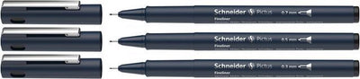 Schneider Schreibgeräte Schneider Fineliner – Pictus – Schwarz – 3 Strichstärken – S-197593