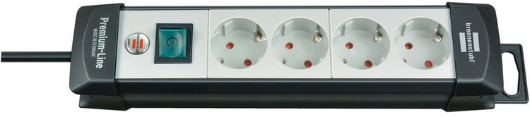 Brennerstuhl premium-line Steckdosenleiste 4-fach schwarz hellgrau 1,8m h05vv-f 3g1,5