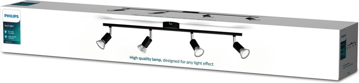 Philips LED Philips Limali Aufbaustrahler – 4-flammig – Schwarz