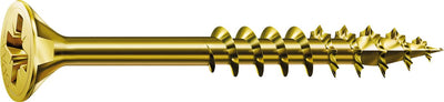 Spax Universalschraube, 5 x 90 mm, 90 Stück, Teilgewinde, Senkkopf, Kreuzschlitz Z2, 4cut, Yellox - 8000000288302