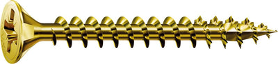 Spax Universalschraube, 4 x 25 mm, 180 Stück, Vollgewinde, Senkkopf, Kreuzschlitz Z, 4cut, gelb - 8000000276637
