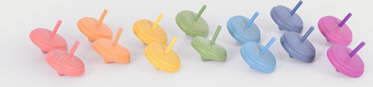 Tickit Regenbogenkreisel aus Holz – 14-teiliges Set – nachhaltiges Lernspielzeug