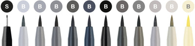 Faber-Castell Zeichenstift – Pitt Artist Pen – Pinsel – 12 Stück – Graustufen – FC-267423