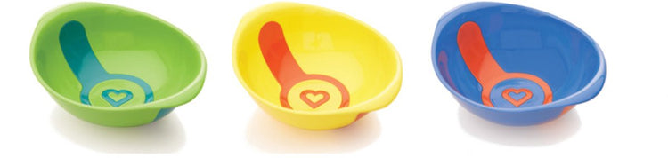 Munchkin Kindergeschirr - Weiße Hot Bowls - Hitzeempfindliche Schüsseln - 3er-Set - Spülmaschinenfest - Ab 6 Monaten - 3-teiliges Geschirrset für Kinder