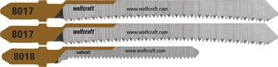 Wolfcraft – Stichsägeblätter für Möbel – 3 Stück – für gerade und gebogene Schnitte durch furniertes Holz, Feinschnitt, Spiegelschnitt – 2391000