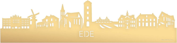 Brandless Sans Marque Skyline Ede Gold Metallic – 80 cm – Wohndekoration Design – Wanddekoration mit LED-Beleuchtung – Woodwidecities