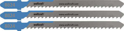 Wolfcraft – Stahl-Stichsägeblätter bis 6 mm – 3 Stück – HSS-Stichsägeblatt mit T-Schaft – 8024000