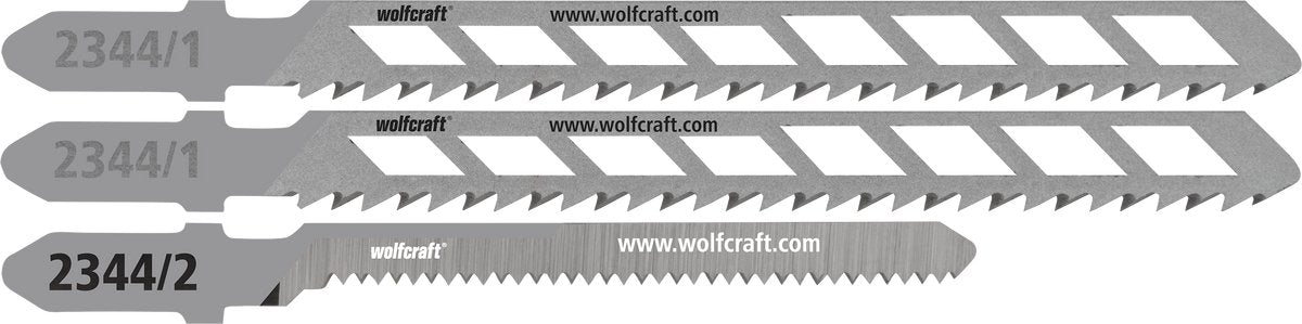 Wolfcraft – Gipskarton-Stichsägeblätter – 3-teilig – für gerade und gebogene Schnitte in Gipskarton – 2344000