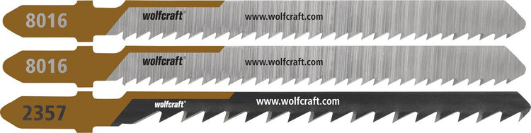 Wolfcraft – Terrassen-Stichsägeblätter – 3 Stück – für feine gerade und gebogene Schnitte in Terrassendielen, Hartholz-WPC – 2357000