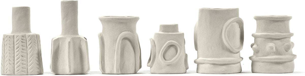 Serax Set mit 6 Vasen Molly Beige Steingut ø 6,5x11cm Marie Michielssen