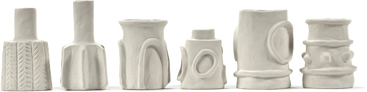Serax Set mit 6 Vasen Molly Beige Steingut ø 6,5x11cm Marie Michielssen