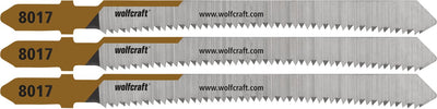 Wolfcraft – 3 Stichsägeblätter für Sperrholz-MDF – 50 mm – HCS-Sägeblatt mit T-Schaft – 8017000