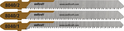 Wolfcraft – Laminat-Stichsägeblätter – 3 Stück – Stichsägeblatt für feine gerade und gebogene Schnitte – 8040000