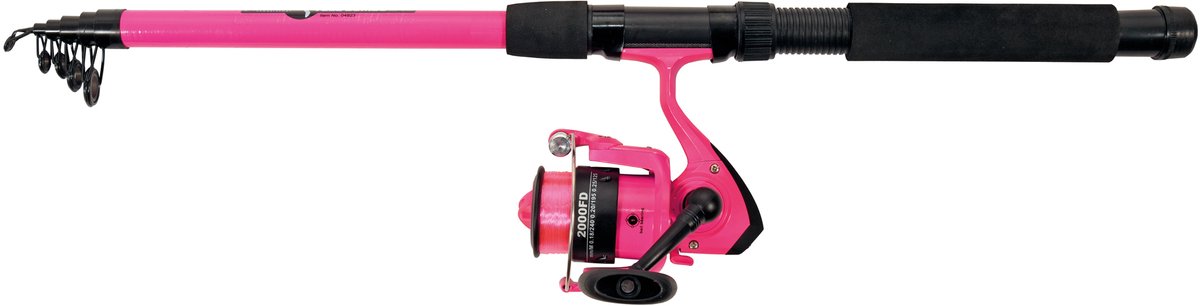 Albatros – Tele Combo Pink – Teleskop-Casting-Rutenrolle – 240 cm – Pink