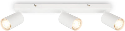 Briloner tib – Deckenstrahler mit 3 Lichtpunkten – Strahler mit GU10-Fassung – drehbarer Stab – neigbar – Aufbaustrahler – 44 cm