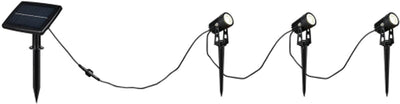 Rl lebe dein Licht Reality Obidos - Spot - Schwarz Matt - inkl. 3x SMD 0,5 W - Dämmerungssensor - USB-Anschluss - Helligkeit einstellbar - wiederaufladbar - Solarenergie - 4000k - Hybrid-Solar - wiederaufladbar - Außenbeleuchtung - IP44