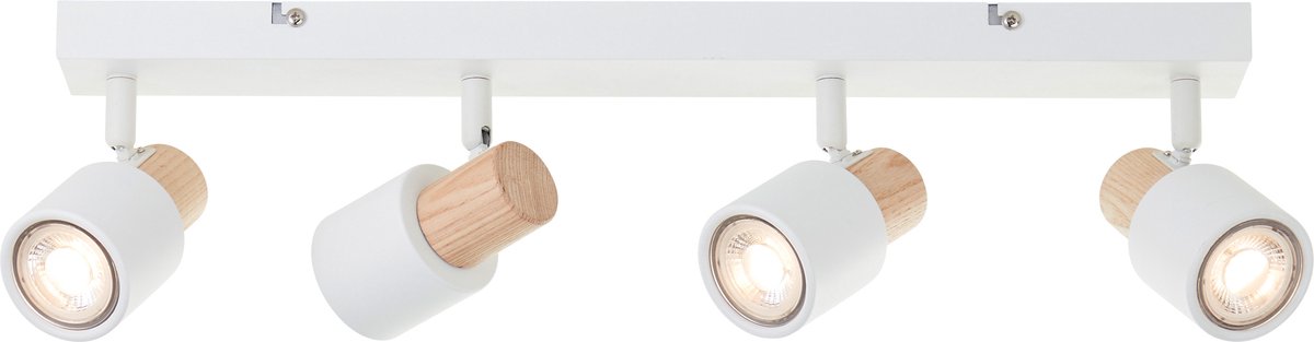 Brilliant Pini – Deckenstrahler, GU10, max. 4 x 10 W, weißes Holz