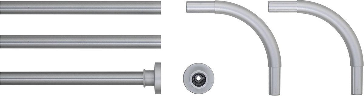 Sealskin Duschvorhangstangen-Set aus mattem Aluminium