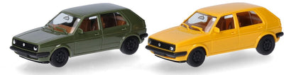 Herpa VW Golf II 4T., grün gelb (Mini-Kit 2 Stk.)
