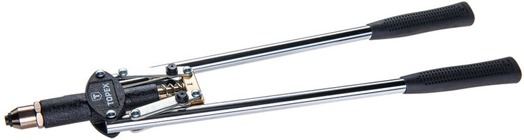 Topex - Vorwärtsnietzange - Aluminiumklammern 2,4 3,2 4,0 4,8 mm - verlängerte Griffe - einfacher Wechsel