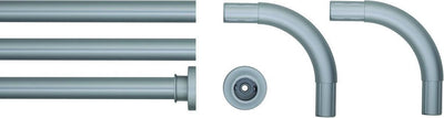 Sealskin seallux - Duschvorhangstangen-Set - Duschvorhangstange 3x - Verbindungsstück 2x - Aluminium matt