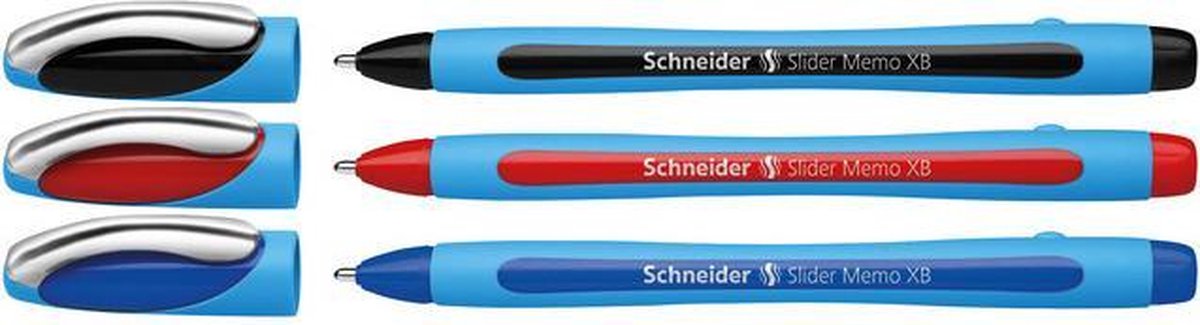 Schneider Schreibgeräte Schneider Kugelschreiber – Slider Memo – Feder xb 1,4 mm – 3 Stück – S-150293