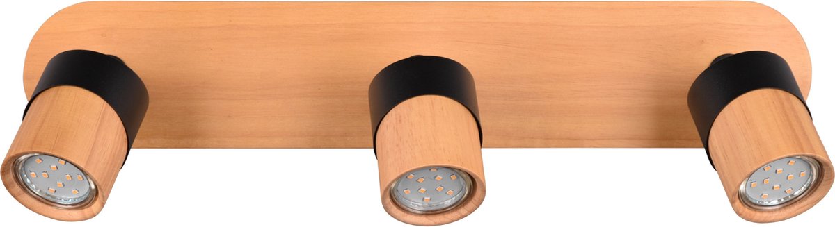 Trio Aruni - Spot - holzfarben mit Schwarz - exkl. 3x gu10 4,5w