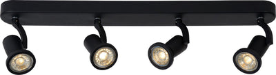 Lucide Jaster-LED - Deckenstrahler (Deckenleuchte) - LED - GU10 - 4x5W 2700K - Schwarz