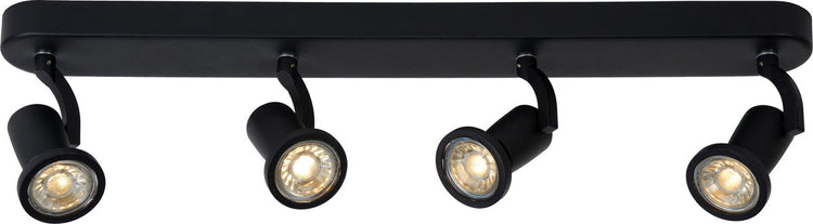 Lucide Jaster-LED - Deckenstrahler (Deckenleuchte) - LED - GU10 - 4x5W 2700K - Schwarz