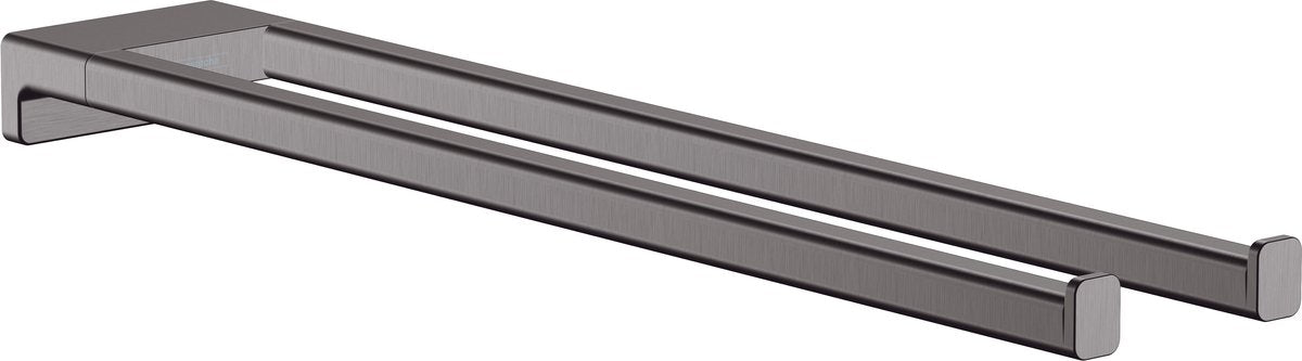 Hansgrohe addstoris Handtuchhalter 2-Deckel, gebürstetes Schwarzchrom