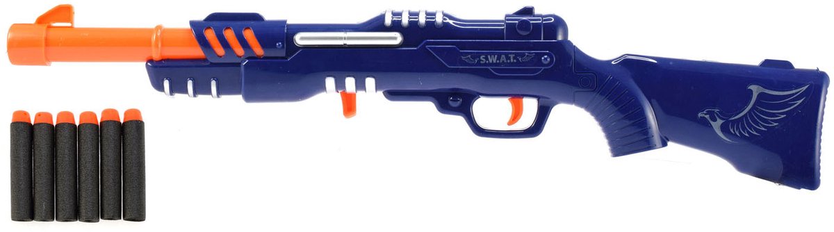 Toi-Toys Polizeigewehr blau mit 6 Foamijlen