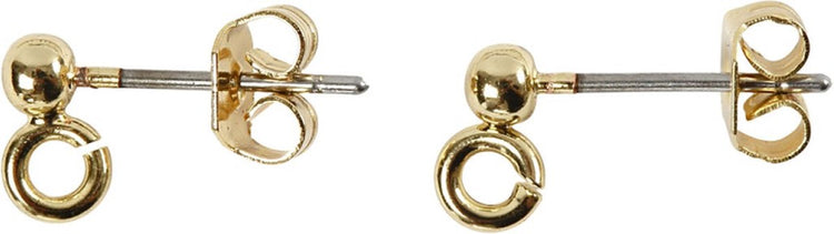 Creativ Company Ohrstecker, L: 13 mm, D 3,8 mm, Lochgröße 0,8 mm, vergoldet, 10 Stück 1 Box