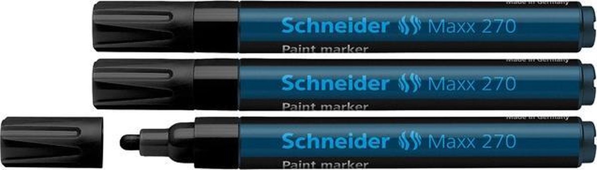 Schneider Schreibgeräte Schneider Paint Marker - Maxx 270 - 1-3 mm - Schwarz - 3 Stück - S-127001-3