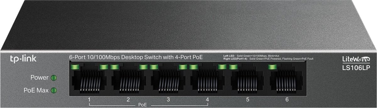 Tp-Link Litewave LS106LP – Netzwerk-Switch – nicht verwaltet – PoE – 6 Ports