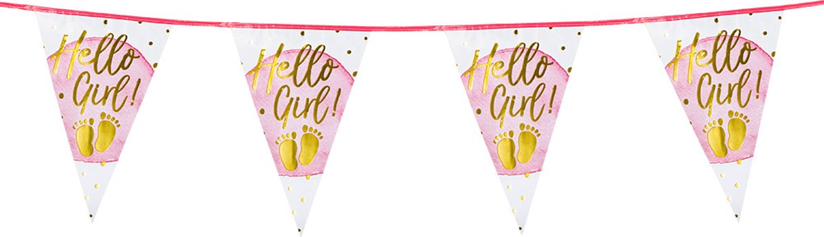 Boland - Folienflaggenlinie „Hallo Mädchen!“ - kein Thema - Babyparty