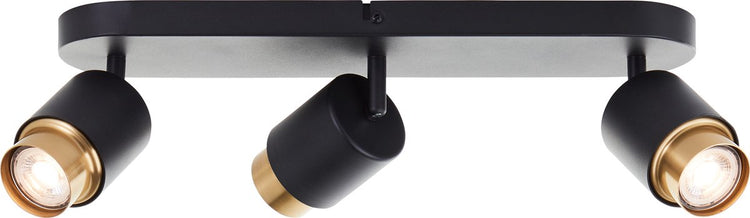 Brilliant Covelo – Deckenstrahler – Gu10 3 x 5 W – 3000 K – Schwarzgold