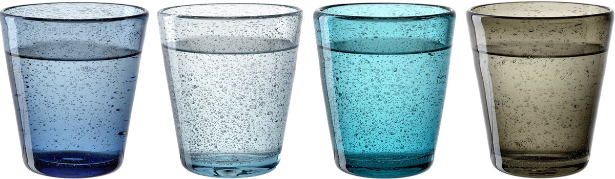 Leonardo Burano Trinkglas, verschiedene kalte Farben – Set 4