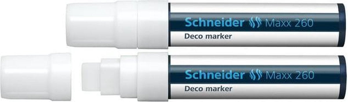 Schneider Schreibgeräte Schneider Kreidemarker – Maxx 260 – Weiß – 2 Stück – Kreidemarker – S-126049-2