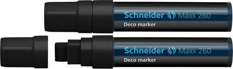 Schneider Schreibgeräte Schneider Kreidemarker – Maxx 260 – Schwarz – 2 Stück – S-126001-2