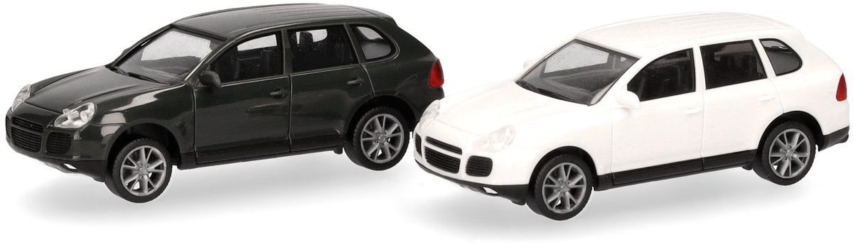 Herpa Porsche Cayenne Turbo, grün weiß (Mini-Kit 2 Stk.)