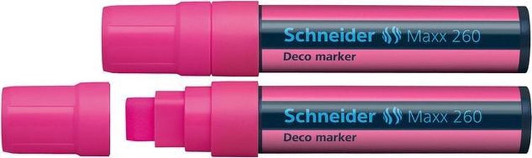 Schneider Schreibgeräte Schneider Kreidemarker – Maxx 260 – Fluor Pink – 2 Stück – Kreidemarker – S-126009-2